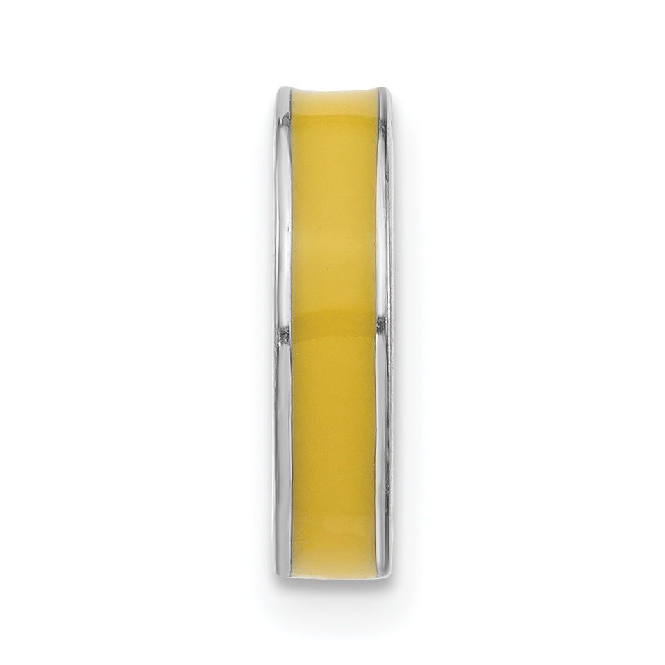 Sterling Silver Stackable Expressions Yellow Enamel Bead Pendant