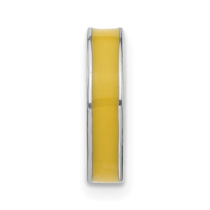 Sterling Silver Stackable Expressions Yellow Enamel Bead Pendant