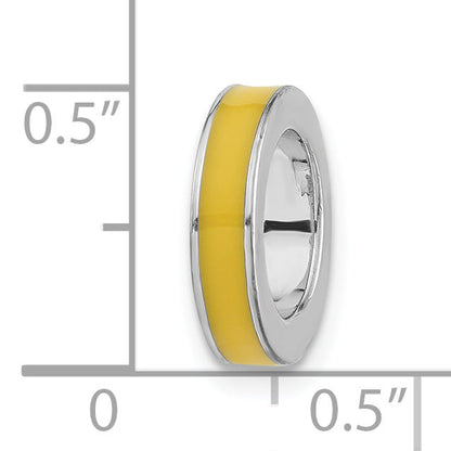 Sterling Silver Stackable Expressions Yellow Enamel Bead Pendant