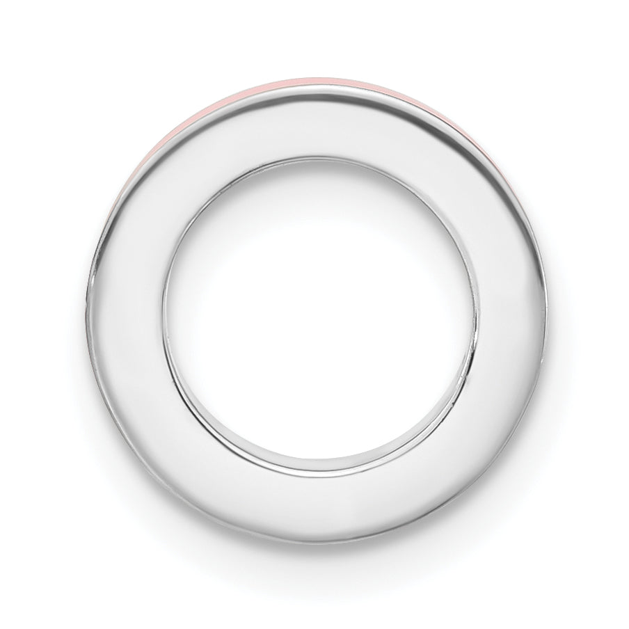 Sterling Silver Stackable Expressions Pink Enamel Bead Pendant