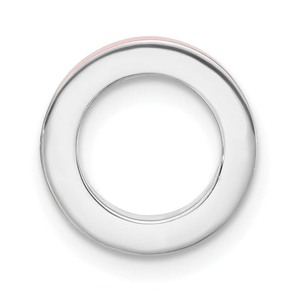 Sterling Silver Stackable Expressions Pink Enamel Bead Pendant