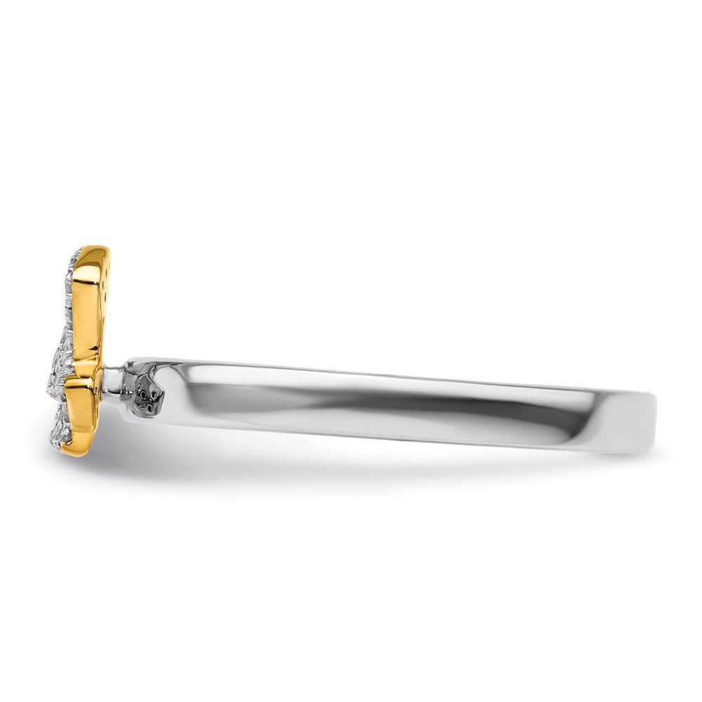 Sterling Silver Stackable Expressions Gold Plate Butterfly Diamond Ring