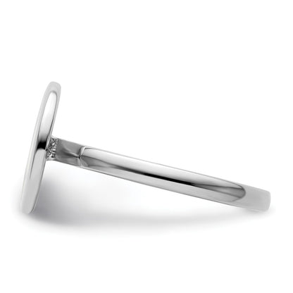 Sterling Silver Ss Stackable Expressions Polished White Enameled Peace Sign Ring