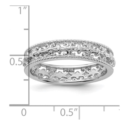Sterling Silver Stackable Expressions Polished Fleur De Lis Ring