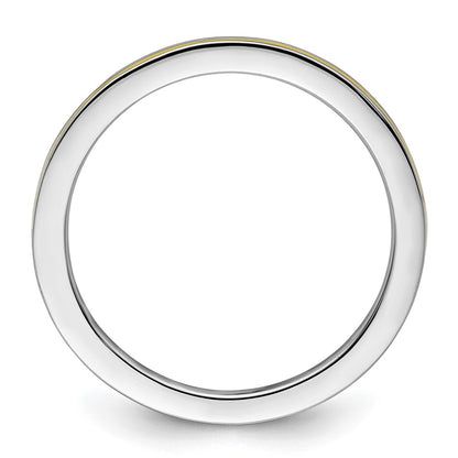 Sterling Silver Stackable Expressions Yellow Enameled 1.5mm Ring