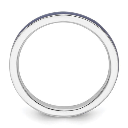 Sterling Silver Stackable Expressions Purple Enameled 2.25mm Ring