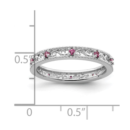 Sterling Silver Stackable Expressions Rhodolite Garnet Ring
