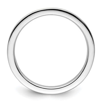 Sterling Silver Stackable Expressions White Enameled 2.25mm Ring