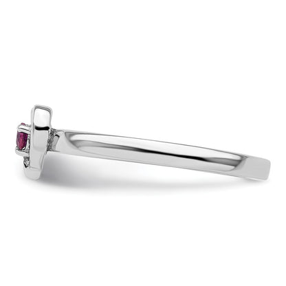 Sterling Silver Stackable Expressions Rhodolite Garnet Heart Ring