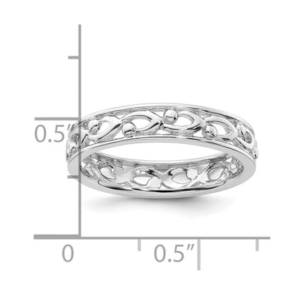 Sterling Silver Stackable Expressions Carved Ring