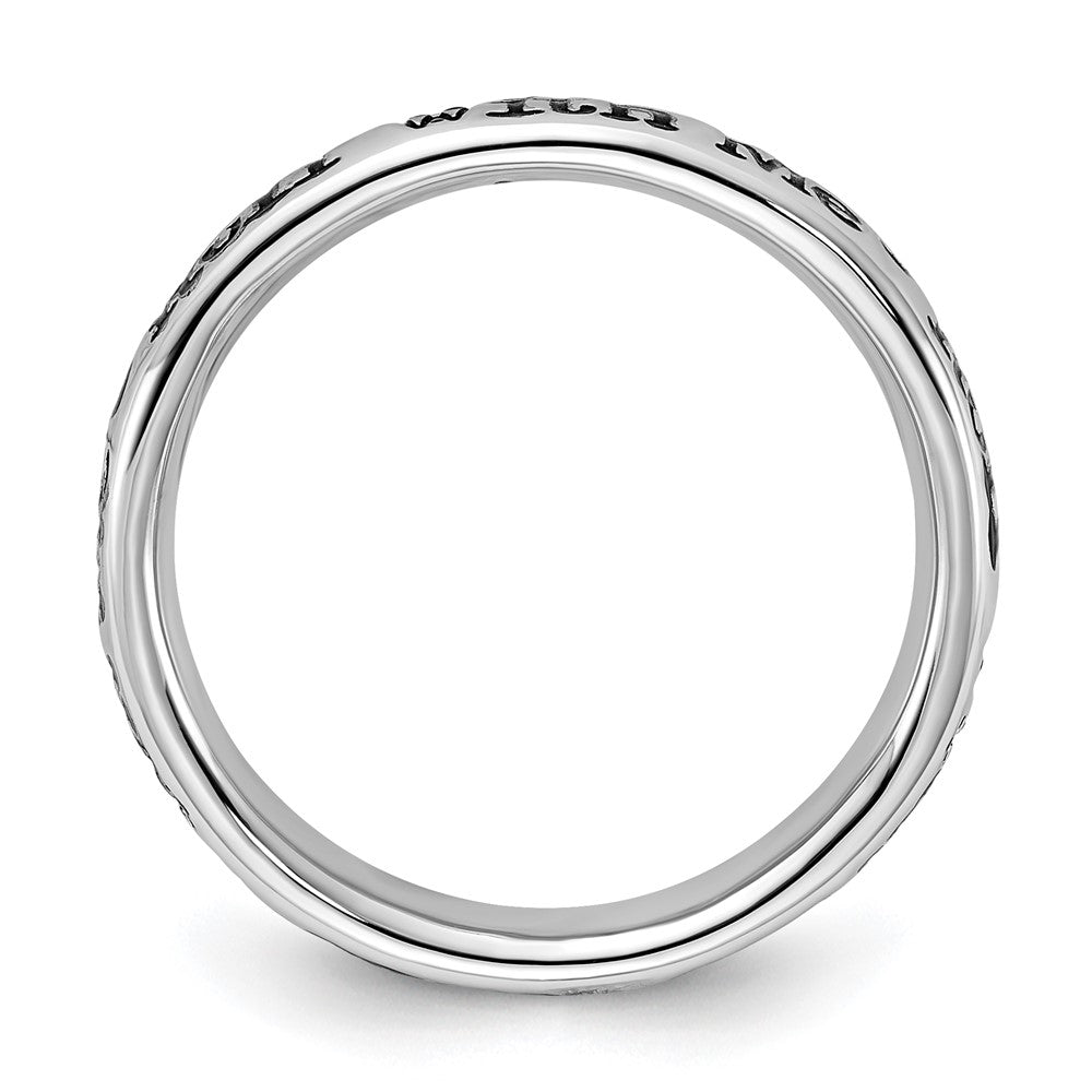 Sterling Silver Stackable Expressions Enameled Lyric Roll With Me Ring