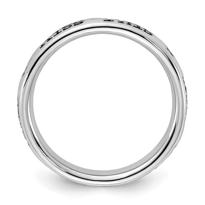 Sterling Silver Stackable Expressions Enameled Lyric Kiss This Ring