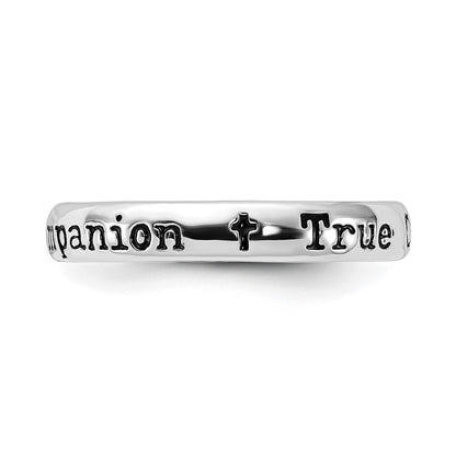 Sterling Silver Stackable Expressions Enameled Lyric True Companion Ring