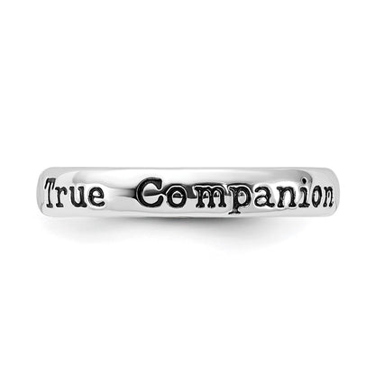 Sterling Silver Stackable Expressions Enameled Lyric True Companion Ring