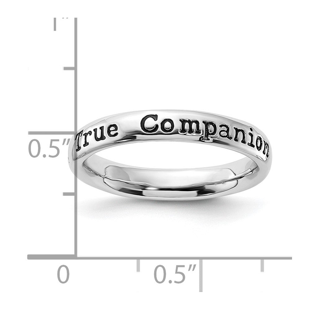 Sterling Silver Stackable Expressions Enameled Lyric True Companion Ring