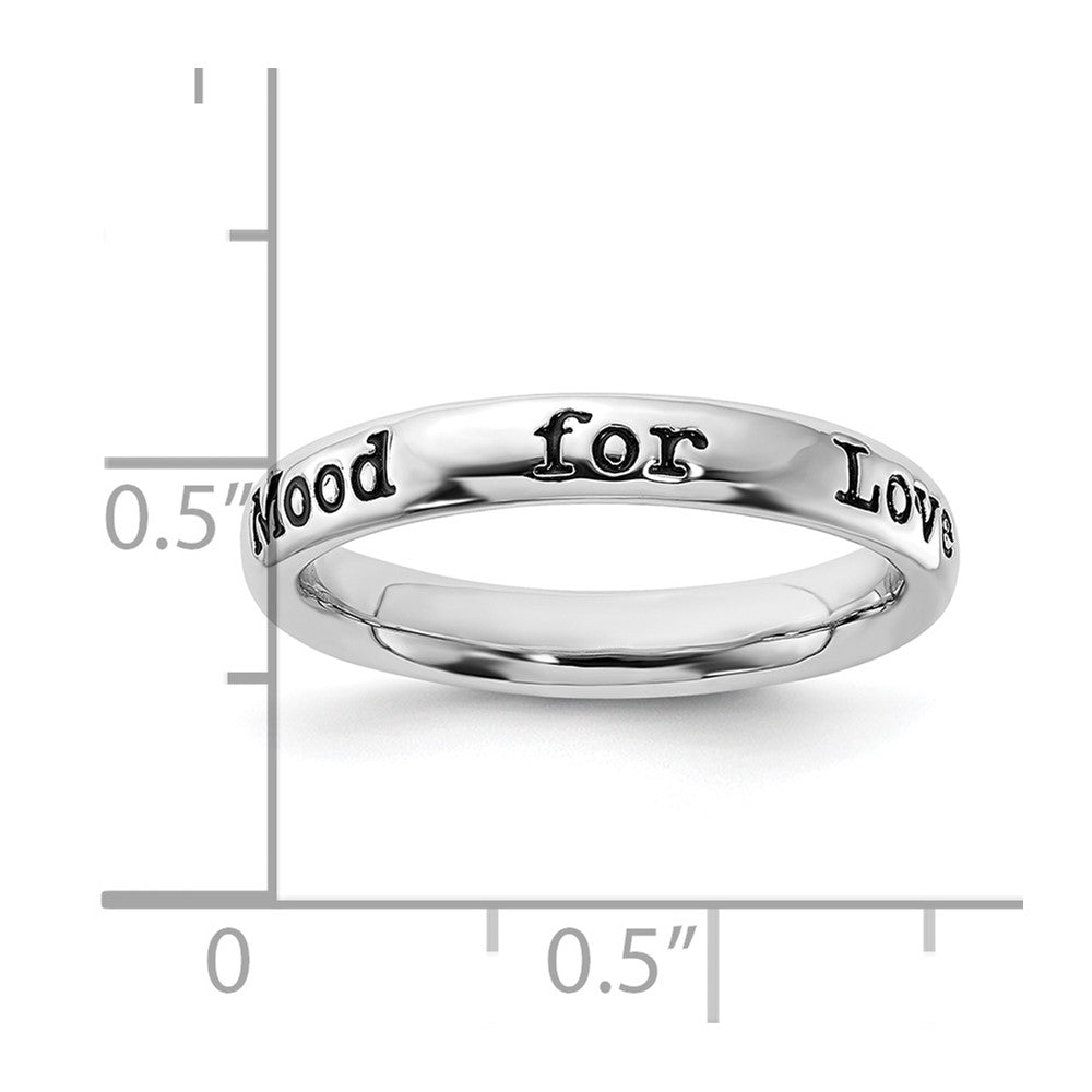 Sterling Silver Stackable Expressions Enameled Lyric I'M In The Mood For Love Ring