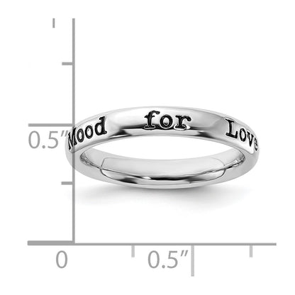 Sterling Silver Stackable Expressions Enameled Lyric I'M In The Mood For Love Ring