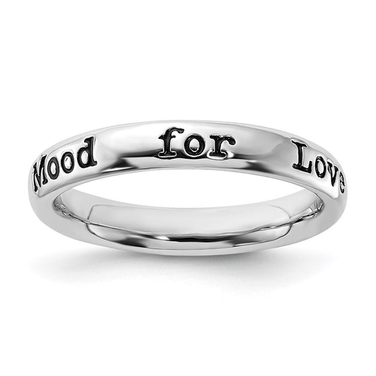 Sterling Silver Stackable Expressions Enameled Lyric I'M In The Mood For Love Ring