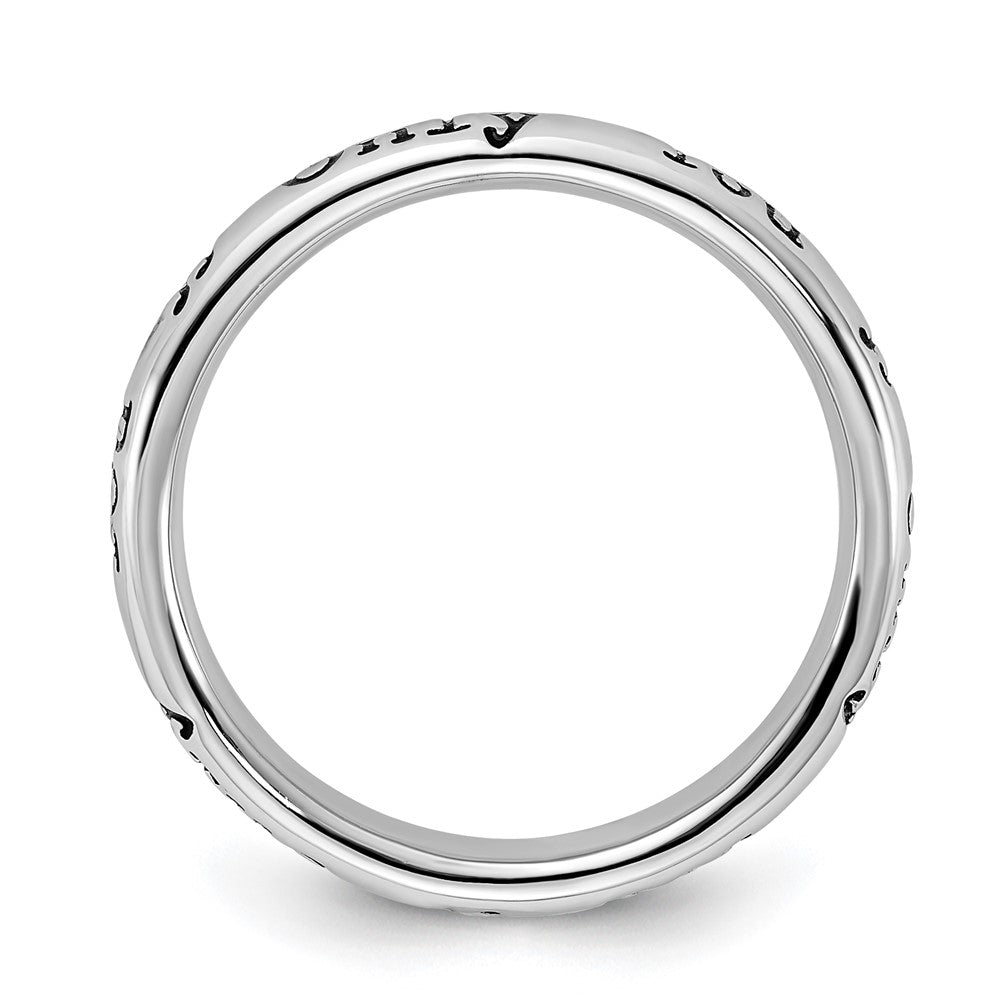 Sterling Silver Stackable Expressions Enameled Lyric Only You Ring