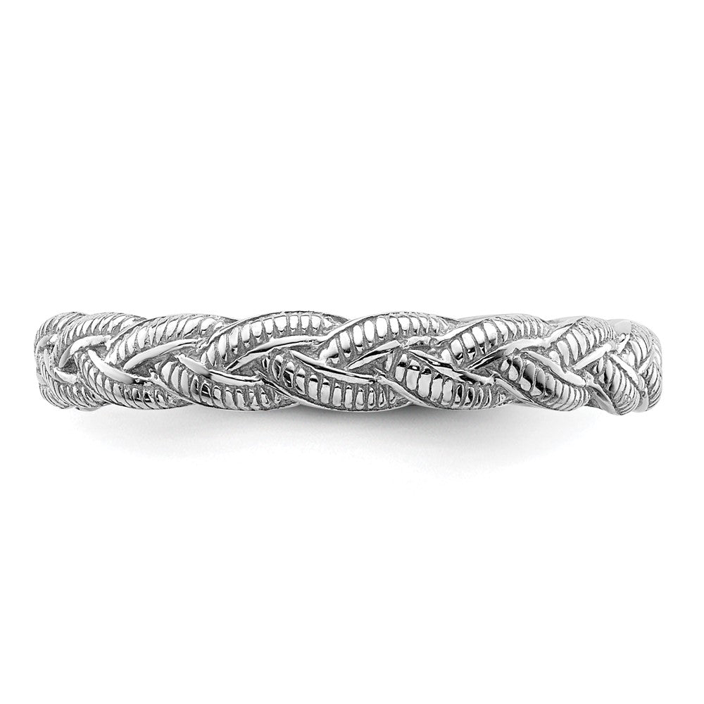 Sterling Silver Stackable Expressions Rhodium Plated Twist Ring