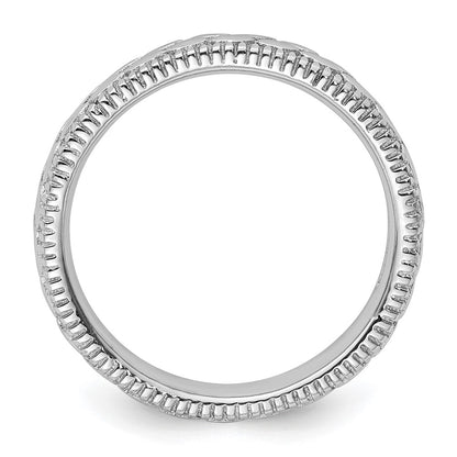 Sterling Silver Stackable Expressions Rhodium Plated Patterned Ring