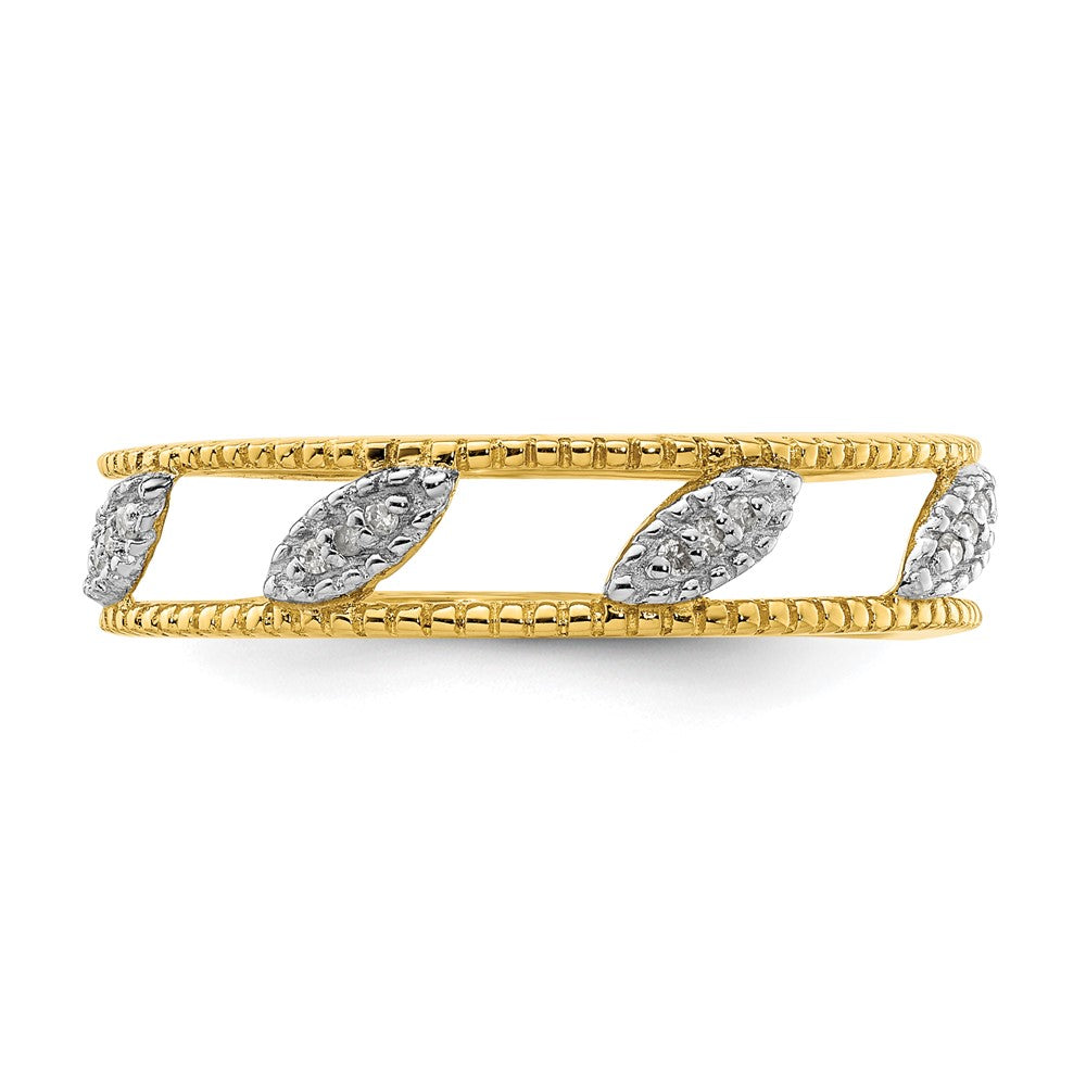 Sterling Silver Stackable Expressions Gold Plated Diamond Jacket Ring
