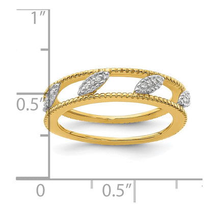 Sterling Silver Stackable Expressions Gold Plated Diamond Jacket Ring