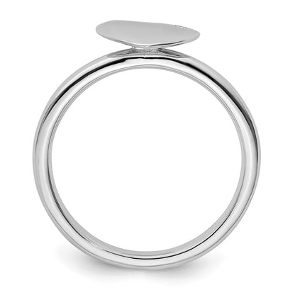 Sterling Silver Stackable Expressions Rhodium Plated Heart Diamond Ring