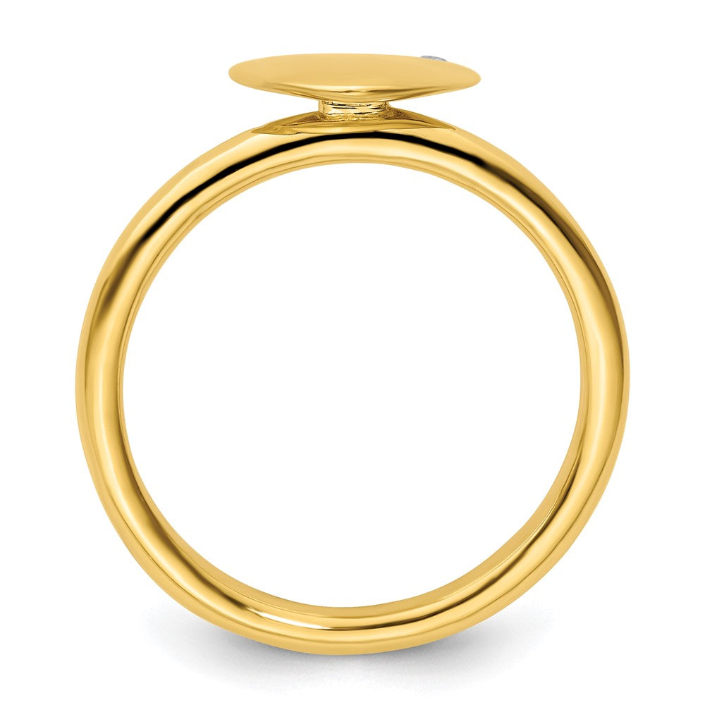 Sterling Silver Stackable Expressions Gold Plated Heart Diamond Ring