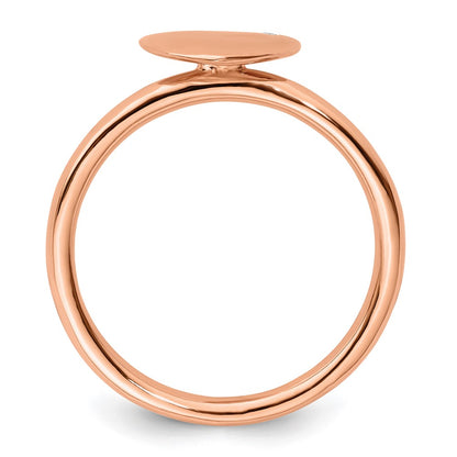 Sterling Silver Stackable Expressions Rose Gold Plated Heart Diamond Ring