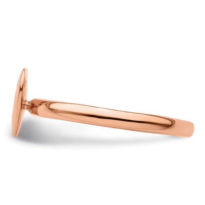 Sterling Silver Stackable Expressions Rose Gold Plated Heart Diamond Ring