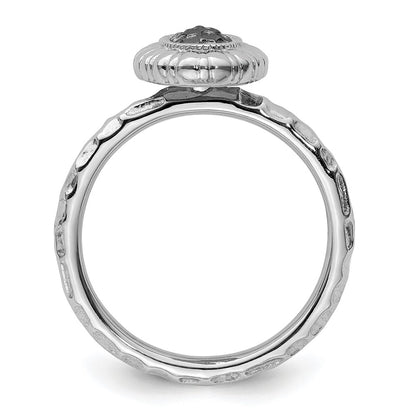 Sterling Silver Stackable Expressions Ruthenium Plated Oval Ring