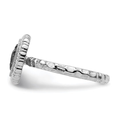 Sterling Silver Stackable Expressions Ruthenium Plated Oval Ring