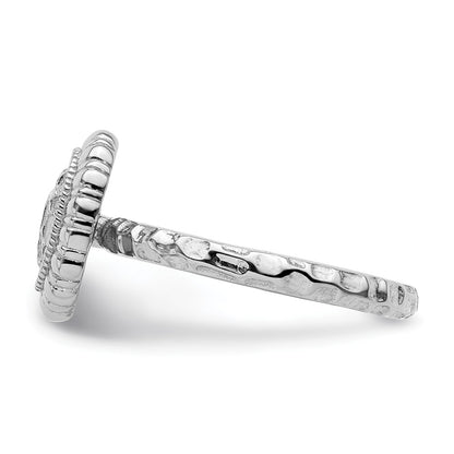 Sterling Silver Stackable Expressions Rhodium Plated Oval Ring