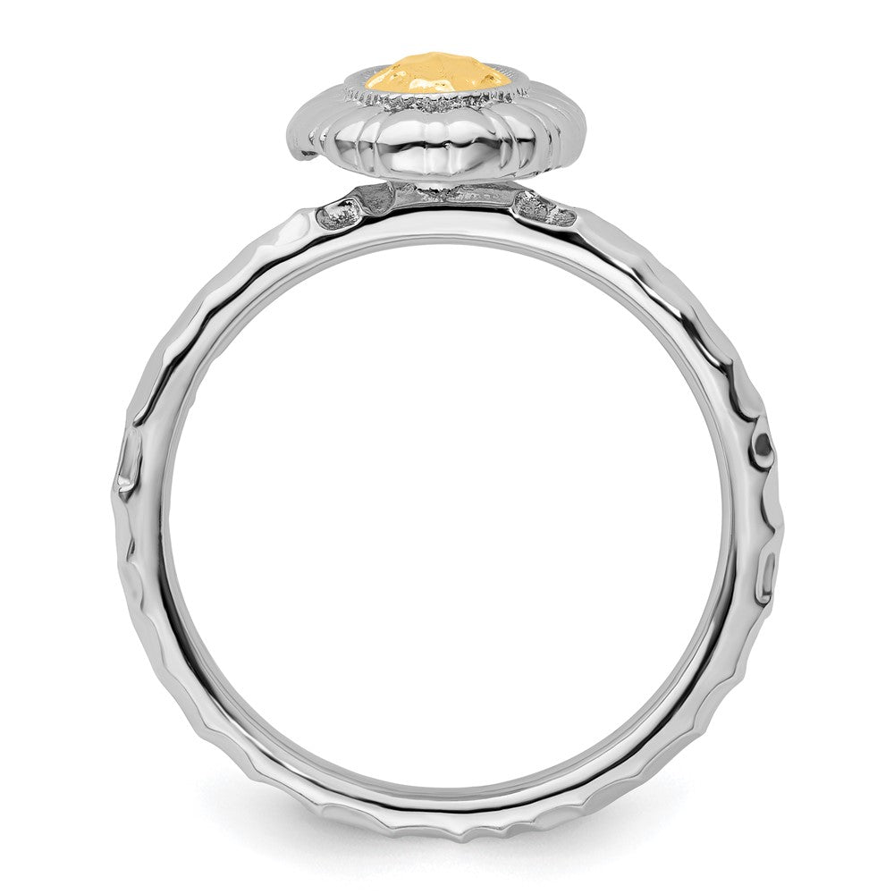 Sterling Silver Stackable Expressions Gold Plated Oval Ring