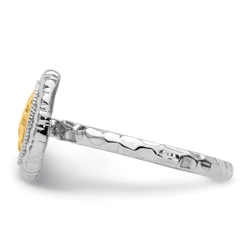 Sterling Silver Stackable Expressions Gold Plated Oval Ring