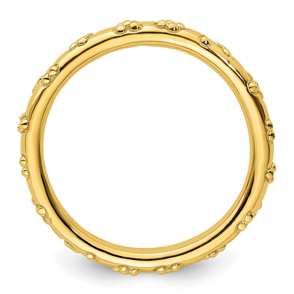 Sterling Silver Stackable Expressions Gold Plated Textured Ring