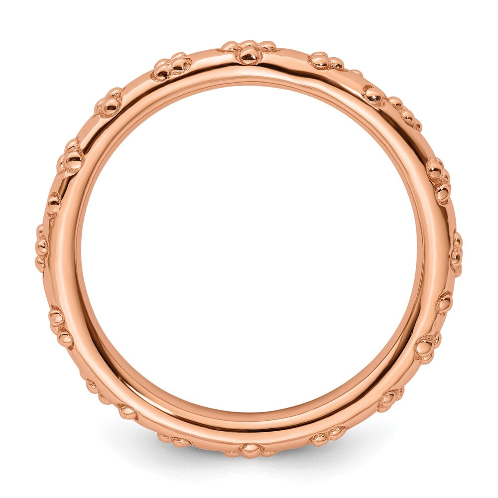 Sterling Silver Stackable Expressions Pink Plated Textured Ring