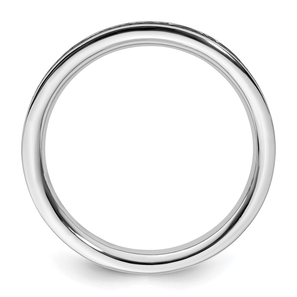 Sterling Silver Stackable Expressions Black Plated Channeled Ring