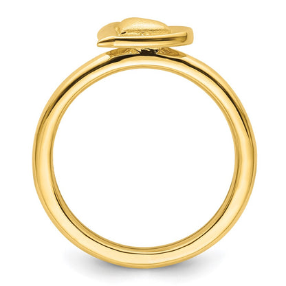 Sterling Silver Stackable Expressions Gold Plated Heart Ring