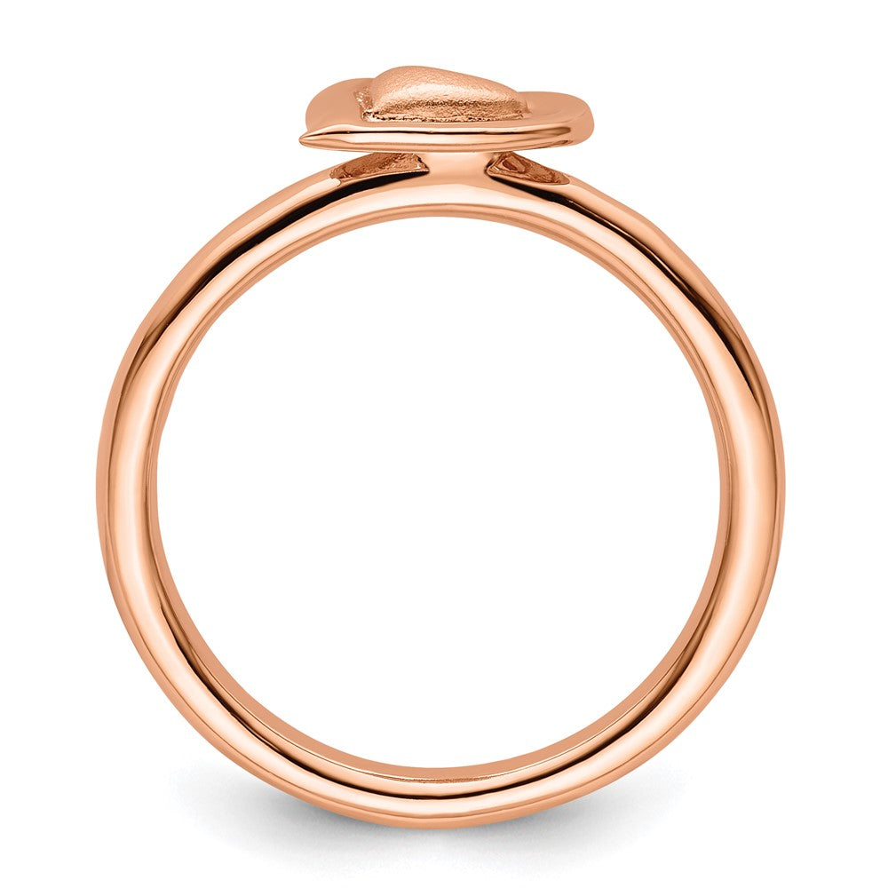 Sterling Silver Stackable Expressions Pink Plated Heart Ring
