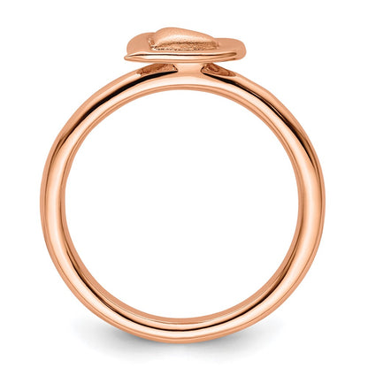 Sterling Silver Stackable Expressions Pink Plated Heart Ring