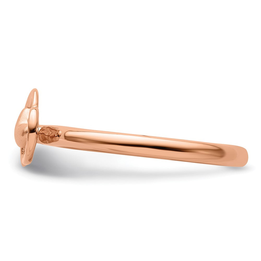 Sterling Silver Stackable Expressions Pink Plated Heart Ring