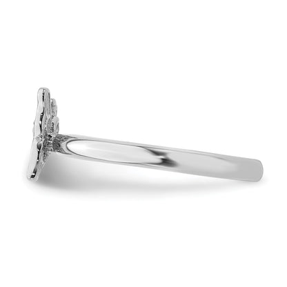 Sterling Silver Stackable Expressions Rhodium Butterfly Diamond Ring