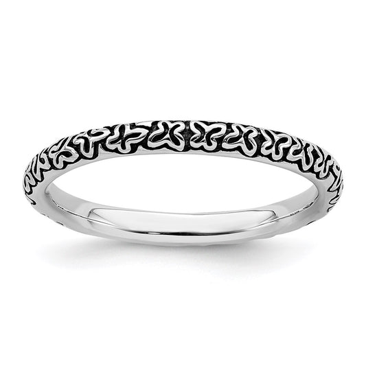 Sterling Silver Stackable Expressions Antiqued Ring