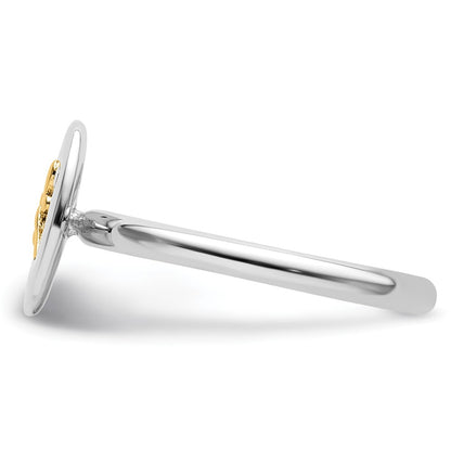 14K/Silver Two Tone Sterling Silver & 14K Dragonfly Stackable Expressions Diamond Ring