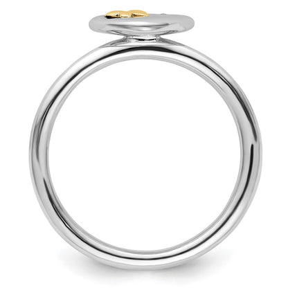 14K/Silver Two Tone Sterling Silver & 14K Butterfly Stackable Expressions Diamond Ring