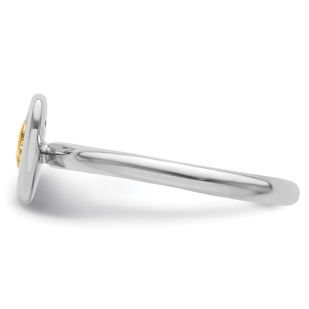 14K/Silver Two Tone Sterling Silver & 14K Butterfly Stackable Expressions Diamond Ring