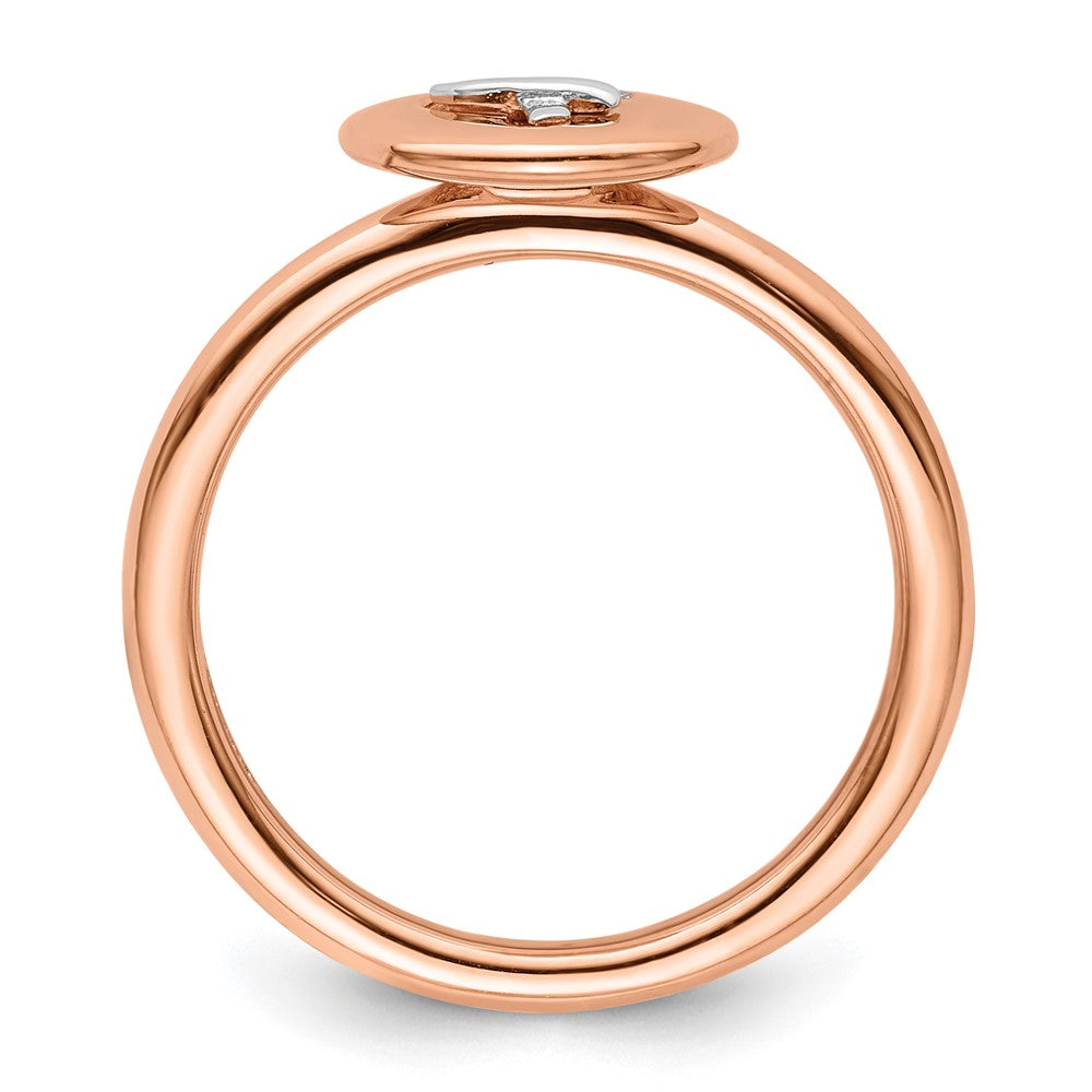 Sterling Silver Silver, 14K Rose & White Plated Stackable Expressions Diamond Ring