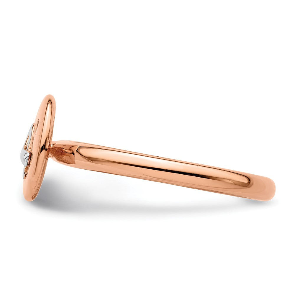 Sterling Silver Silver, 14K Rose & White Plated Stackable Expressions Diamond Ring